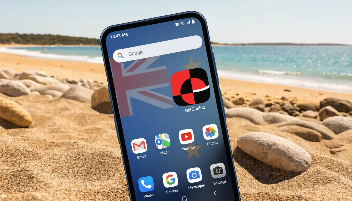 Android home screen with casino web app shortcut