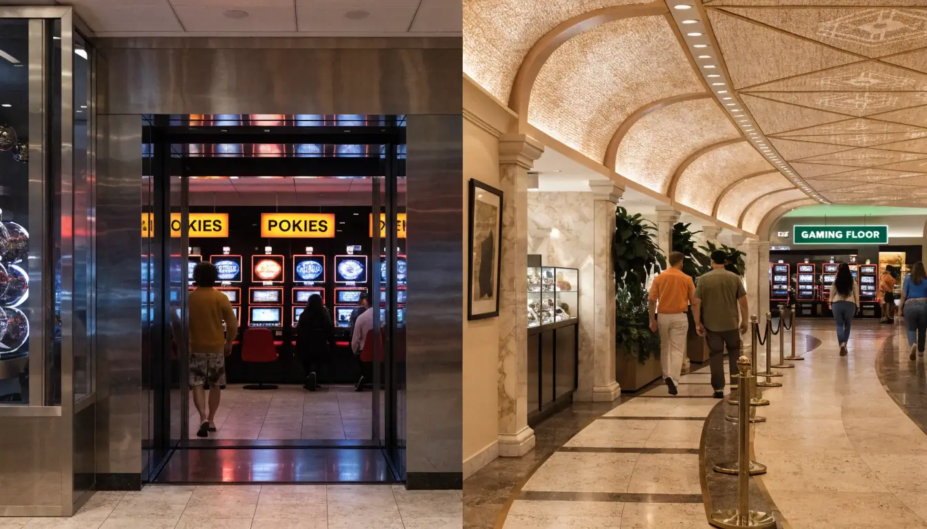 Side‑by‑side view of casino lift vs retail arcade