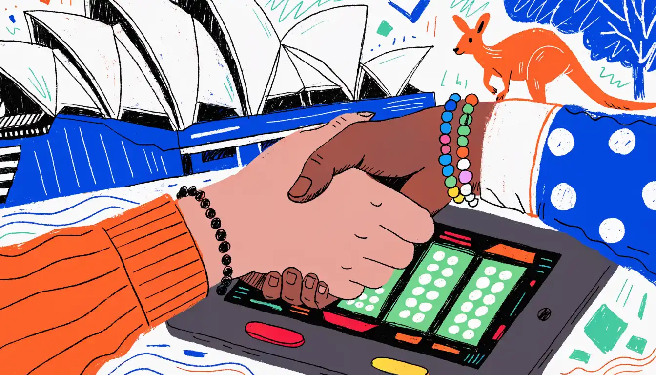 Hands shaking over tablet with slot reels