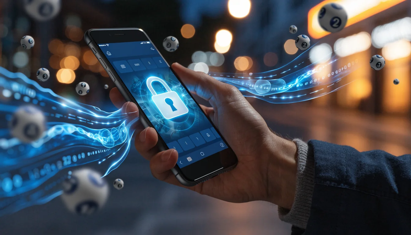 Smartphone showing lock icon over casino game screen