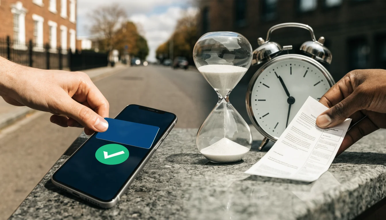 Split view: instant card deposit vs delayed bank transfer