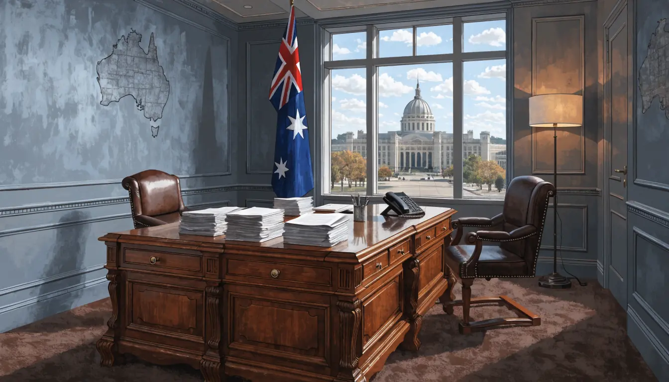 Australian regulatory office interior with ACMA theme