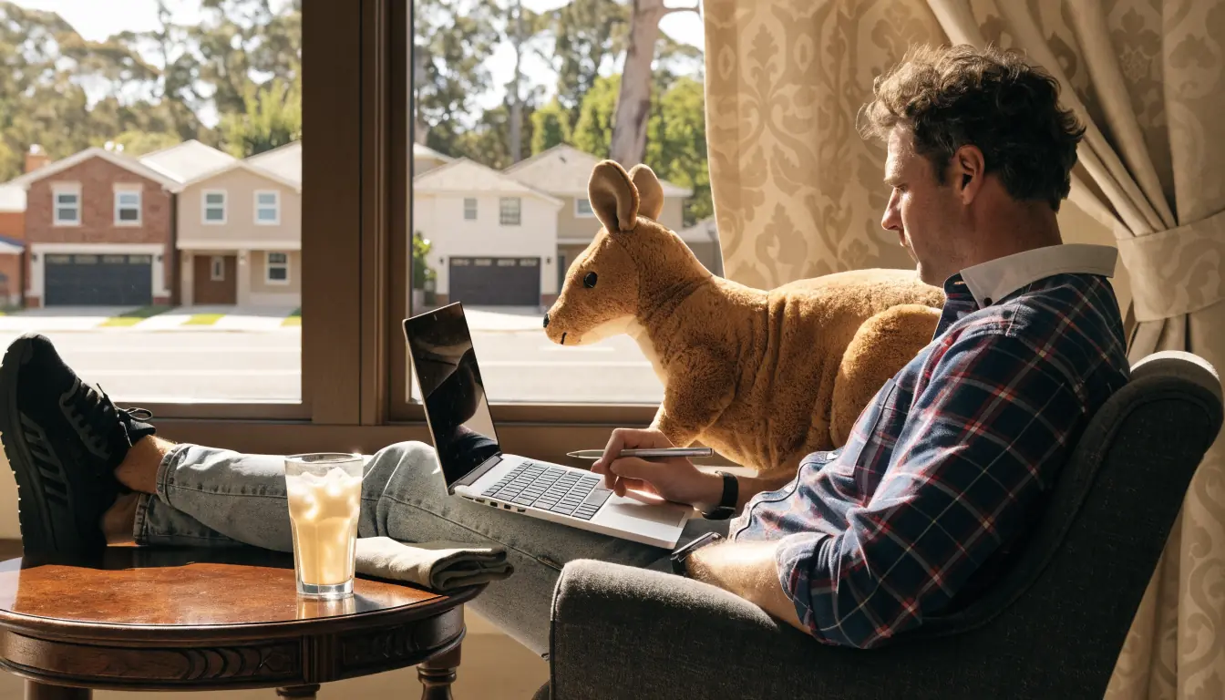 Australian player using laptop for online baccarat at home