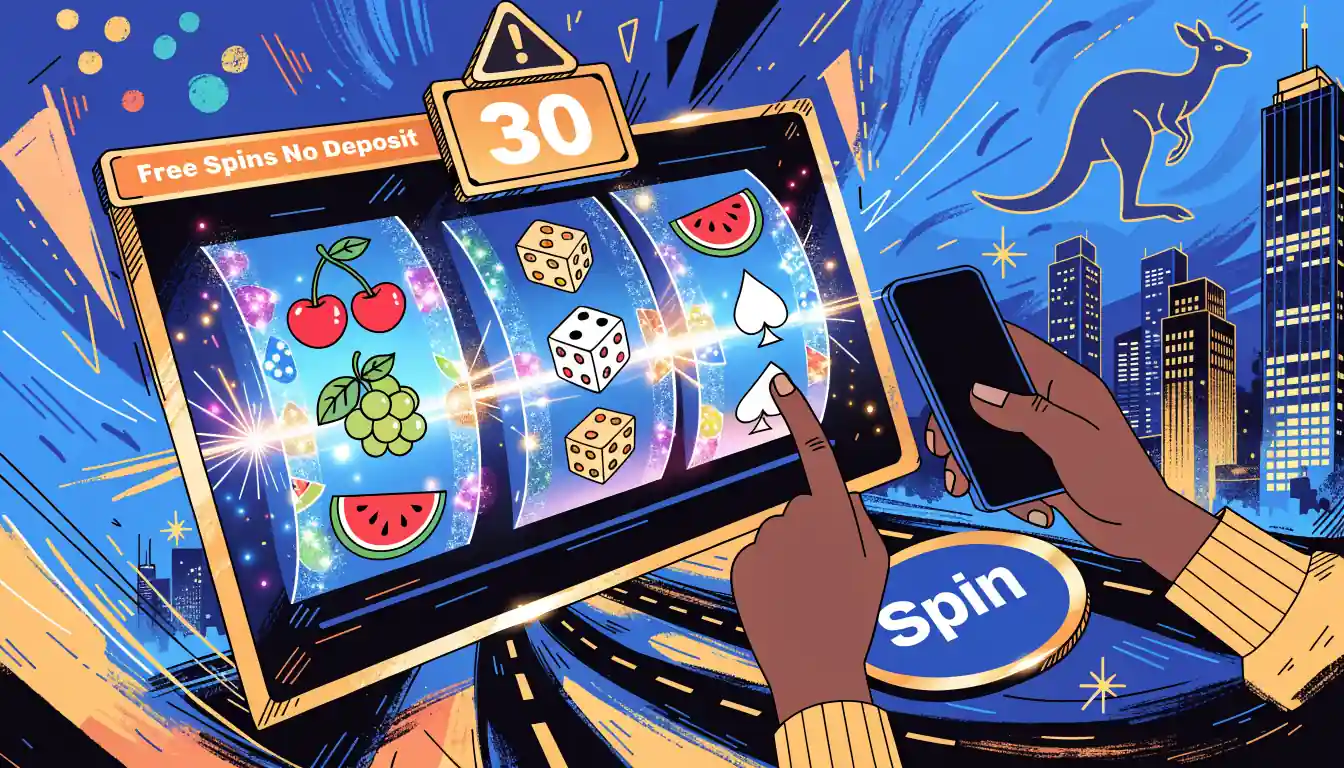 Online slot machine showing 30 free spins badge.